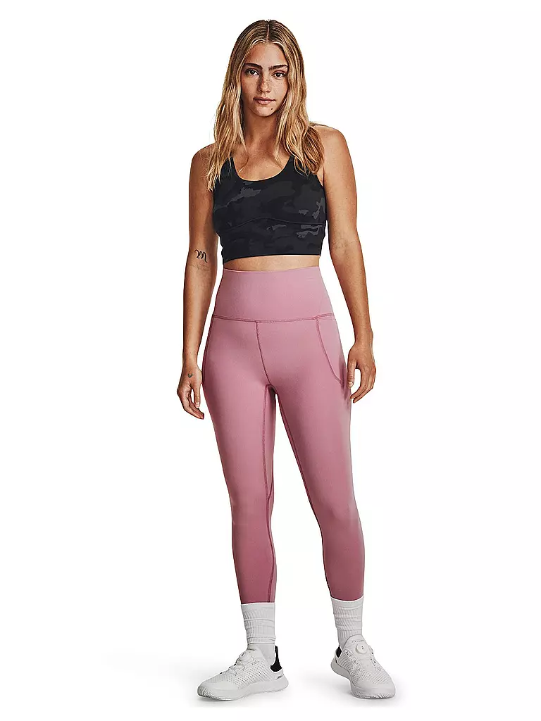 UNDER ARMOUR | Damen Fitnesstank  UA Meridian Fitted Printed Crop | Nero