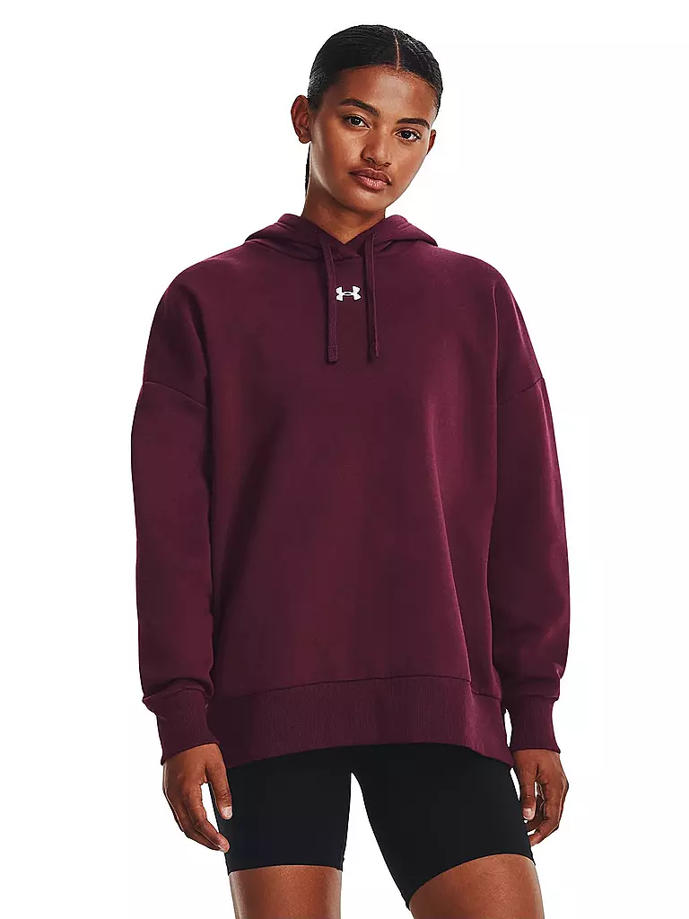 UNDER ARMOUR | Damen Hoodie UA Rival Fleece Oversized  | Rosso scuro