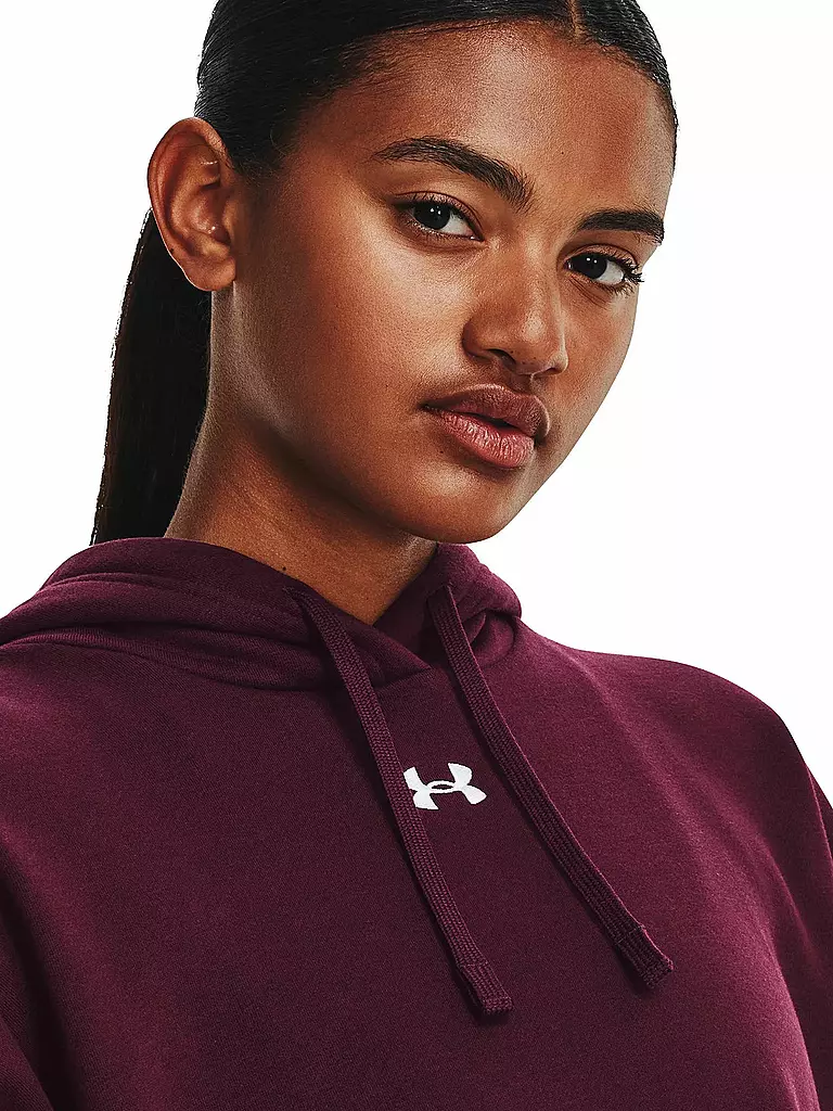 UNDER ARMOUR | Damen Hoodie UA Rival Fleece Oversized  | Rosso scuro