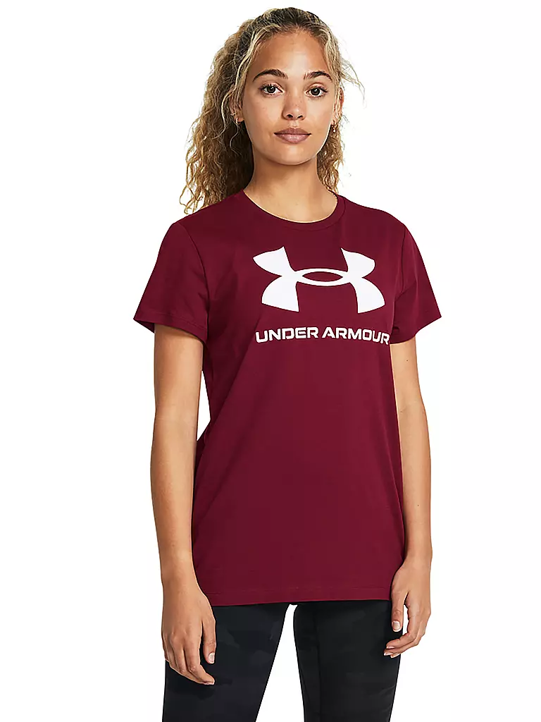 UNDER ARMOUR | Damen T-Shirt UA Sportstyle Grafik | Rosso scuro