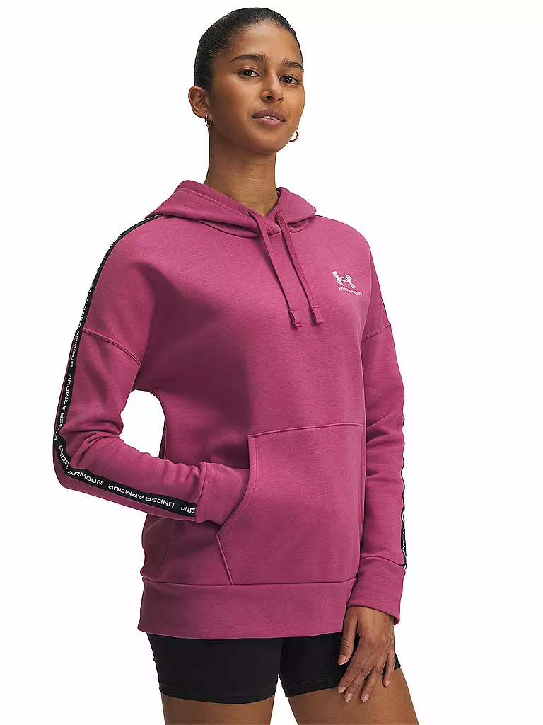UNDER ARMOUR | Felpa con cappuccio da donna UA Icon Fleece Taped | Bacca