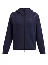 UNDER ARMOUR | Giacca con cappuccio da donna UA Unstoppable Fleece con zip integrale | Blu scuro