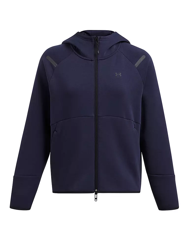 UNDER ARMOUR | Felpa con cappuccio da donna UA Unstoppable Fleece con zip integrale | Blu scuro