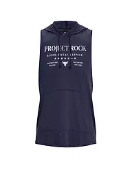 UNDER ARMOUR | Felpa con cappuccio da uomo Project Rock senza maniche | Blu scuro