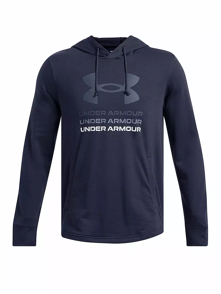 UNDER ARMOUR | Felpa con cappuccio da uomo UA Rival Hoodie in French Terry Graphic | Blu scuro