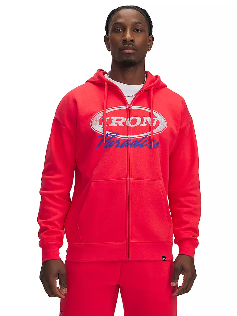 UNDER ARMOUR | Felpa con cappuccio da uomo UA The Rock Icon Fleece | Rosso