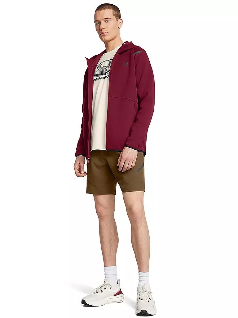 UNDER ARMOUR | Felpa con cappuccio da uomo UA Unstoppable | Rosso scuro