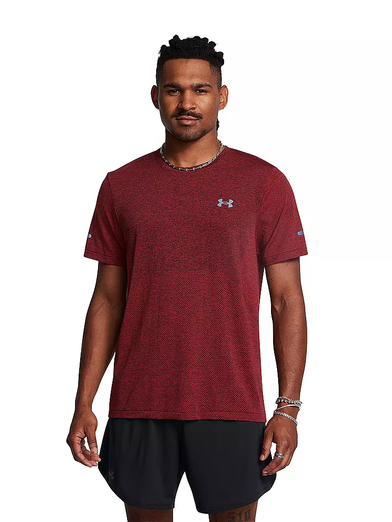 UNDER ARMOUR | Herren Fitnesshirt UA Seamless Stride | Rosso scuro