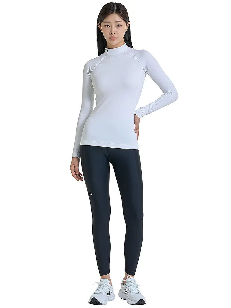 UNDER ARMOUR | Maglietta da fitness da donna ColdGear® Authentics Mockneck | Bianco
