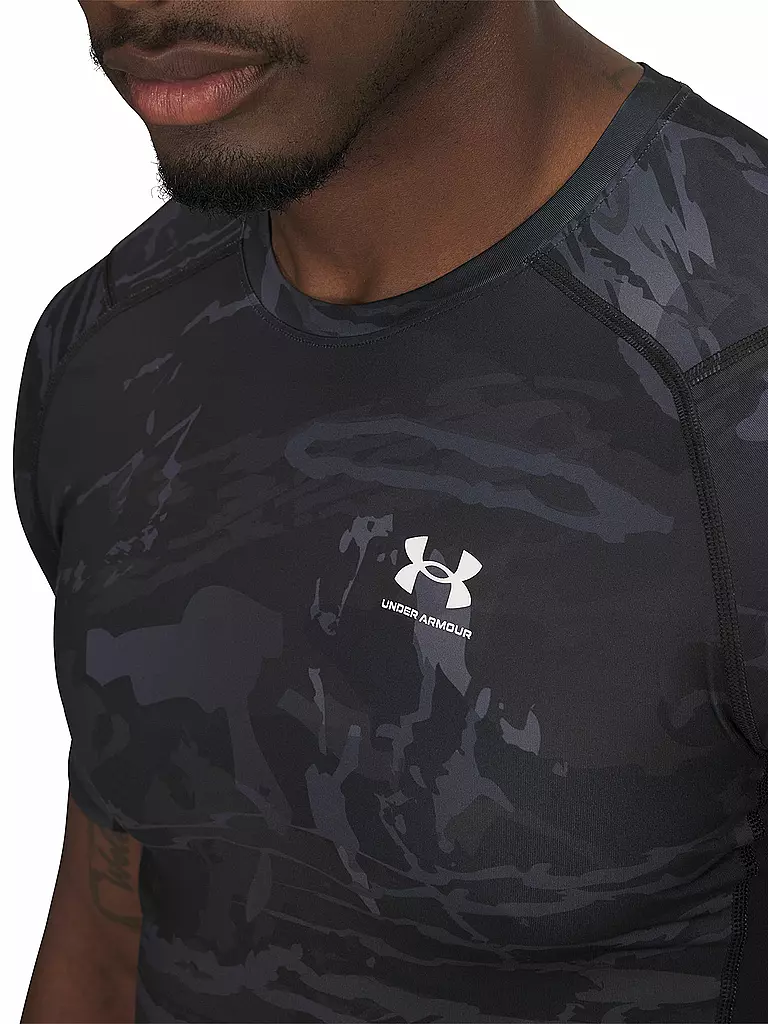 UNDER ARMOUR | Maglietta da fitness da uomo UA HeatGear® Armour Printed | Nero
