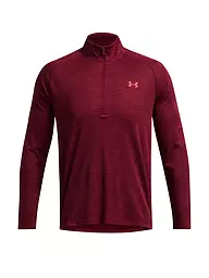 UNDER ARMOUR | Maglietta da fitness da uomo UA Tech™ Textured ½ Zip | Rosso scuro