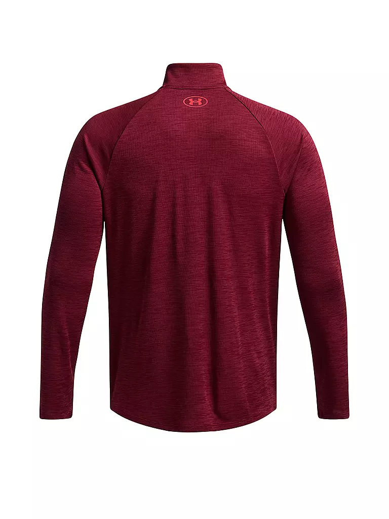 UNDER ARMOUR | Maglietta da fitness da uomo UA Tech™ Textured ½ Zip | Rosso scuro