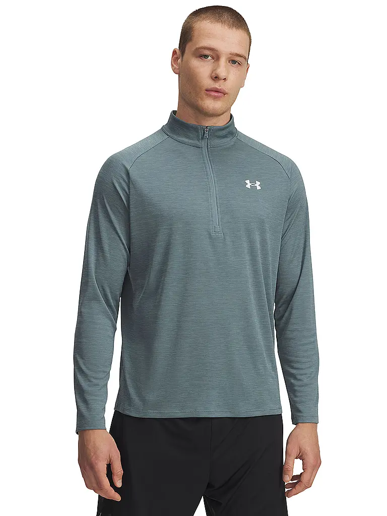 UNDER ARMOUR | Maglietta da fitness da uomo UA Tech™ Textured con mezza zip | Petrolio