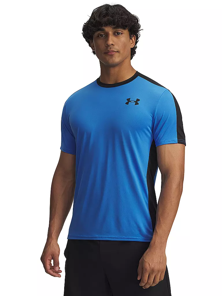 UNDER ARMOUR | T-shirt da fitness da uomo UA HeatGear® Wordmark | Blu