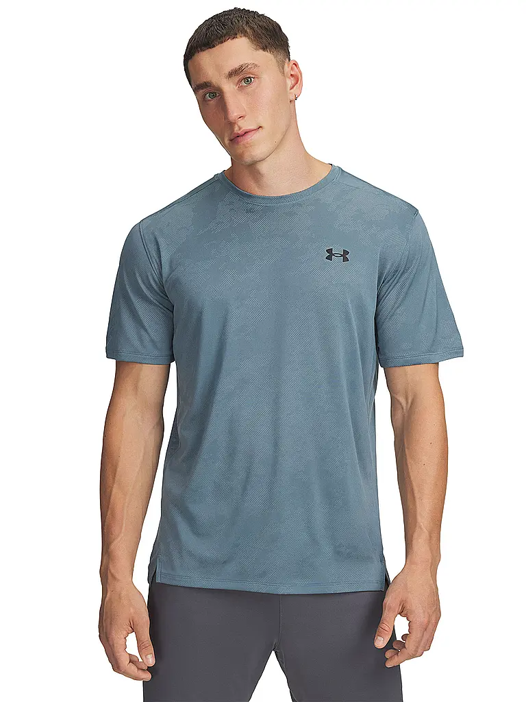 UNDER ARMOUR | T-shirt da fitness da uomo UA TechTM Vent Jacquard | Petrolio