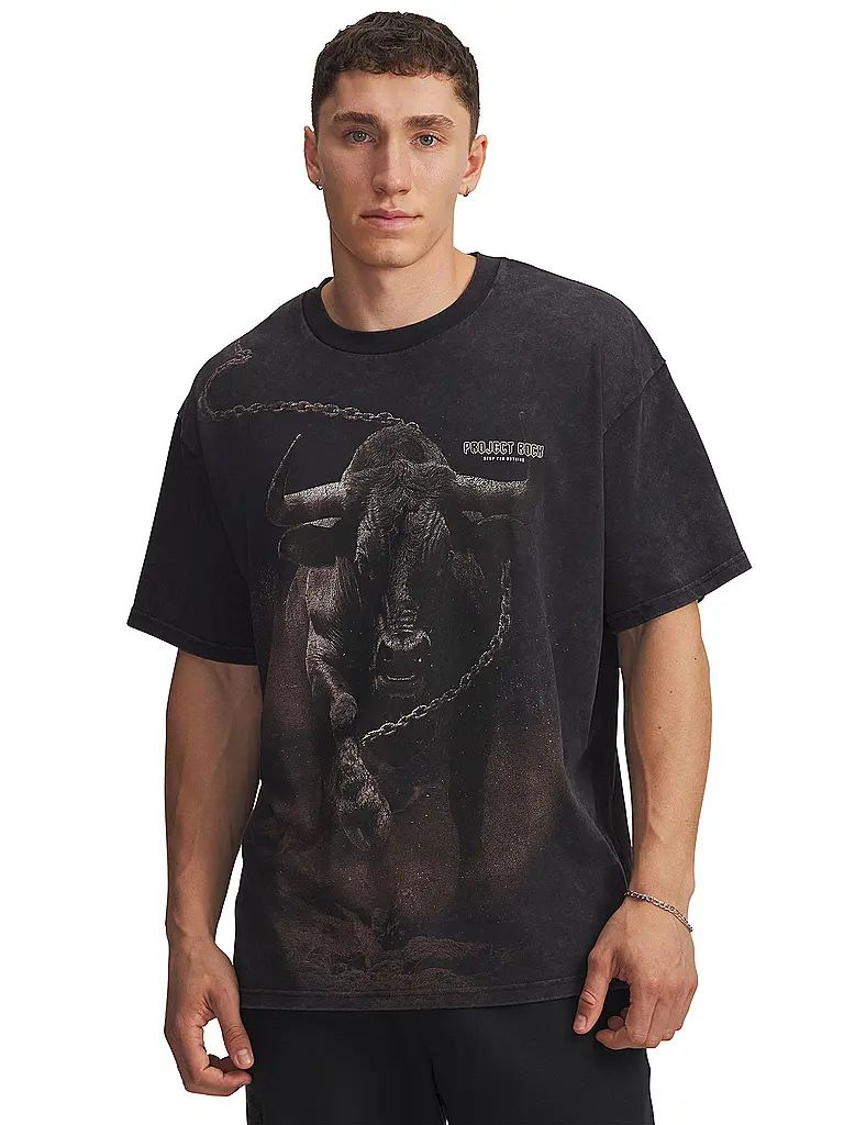 UNDER ARMOUR | T-shirt da uomo The Rock Washed | Nero