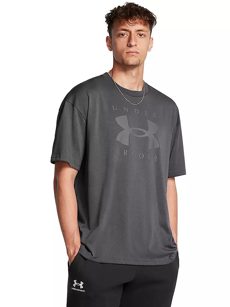 UNDER ARMOUR | T-shirt da uomo UA Heavyweight Logo | Grigio