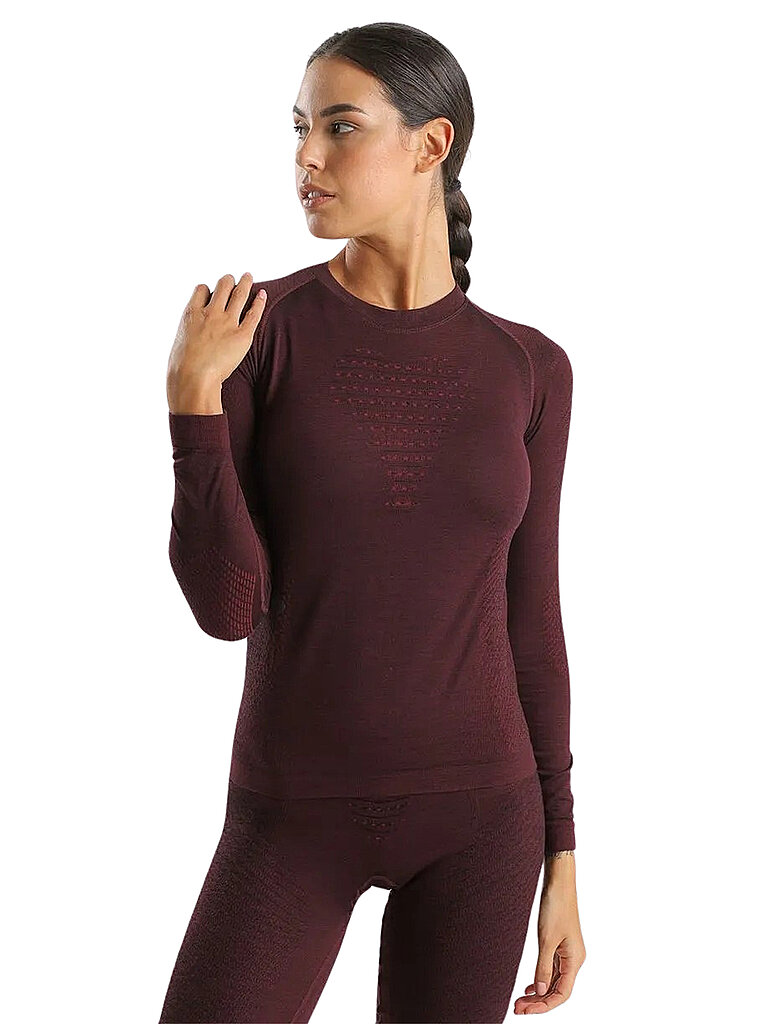 Maglia intima da donna Fusyon Biotech Merino rosso scuro XS