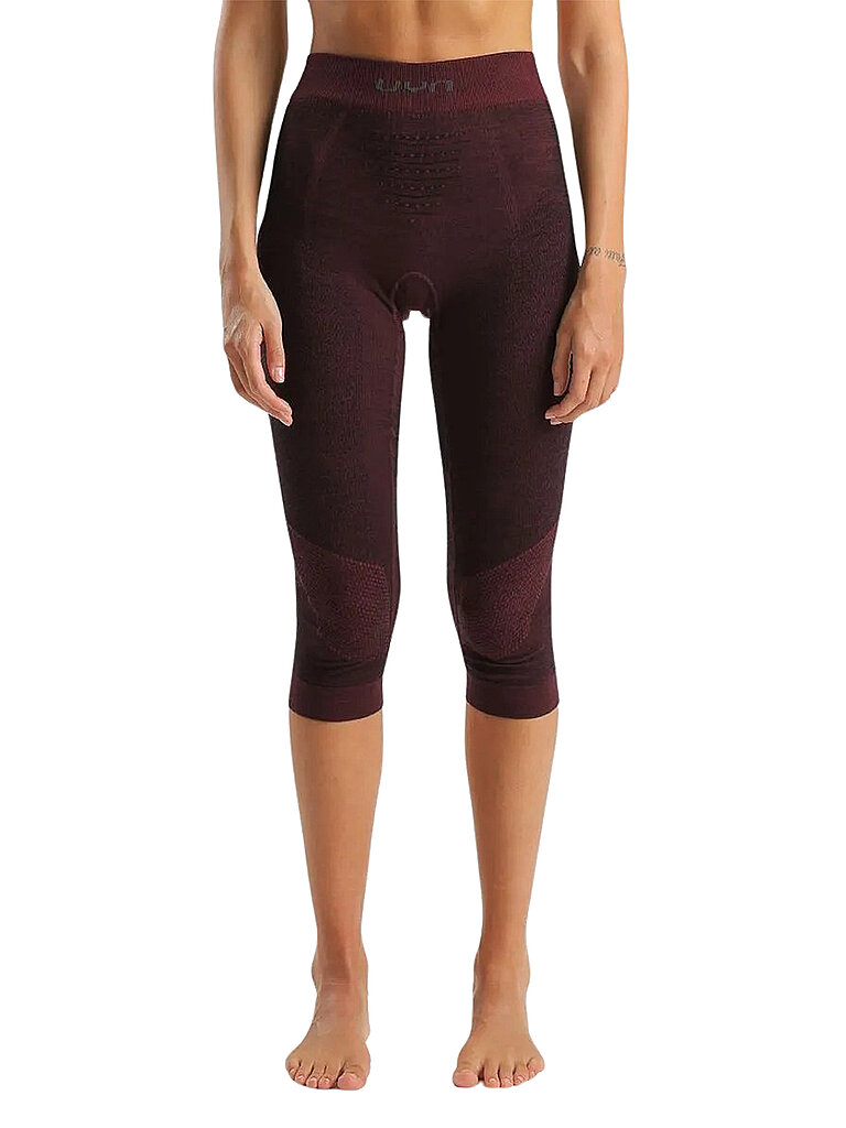 Pantalone intimo da donna Fusyon Biotech Medium Merino 3/4 rosso scuro S/M