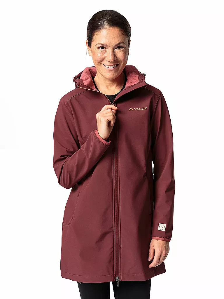 VAUDE | Damen Softshellparka Moena  warm Hoodie | Rosso scuro