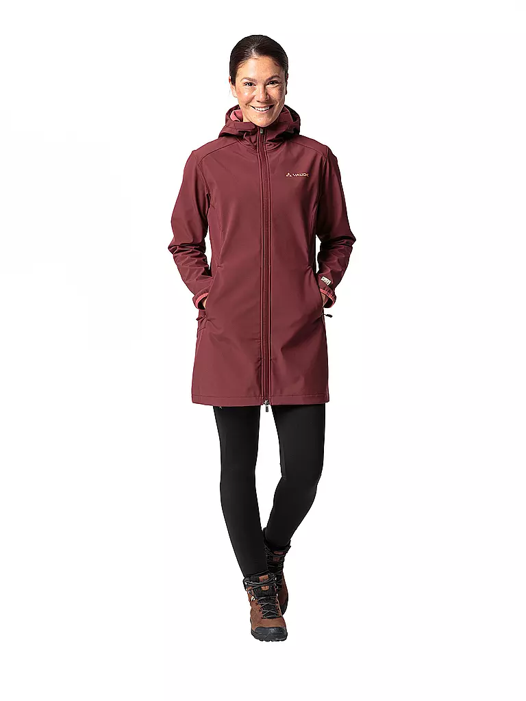 VAUDE | Damen Softshellparka Moena  warm Hoodie | Rosso scuro
