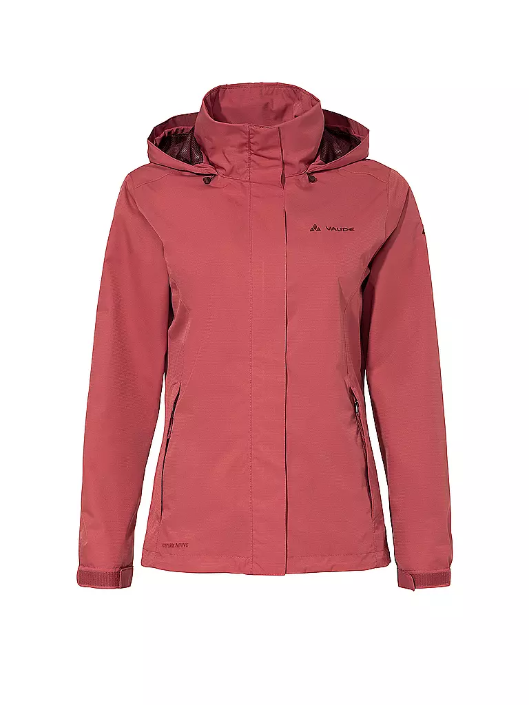 VAUDE | Giacca antipioggia da donna Escape Light 2L con cappuccio | Rosso scuro