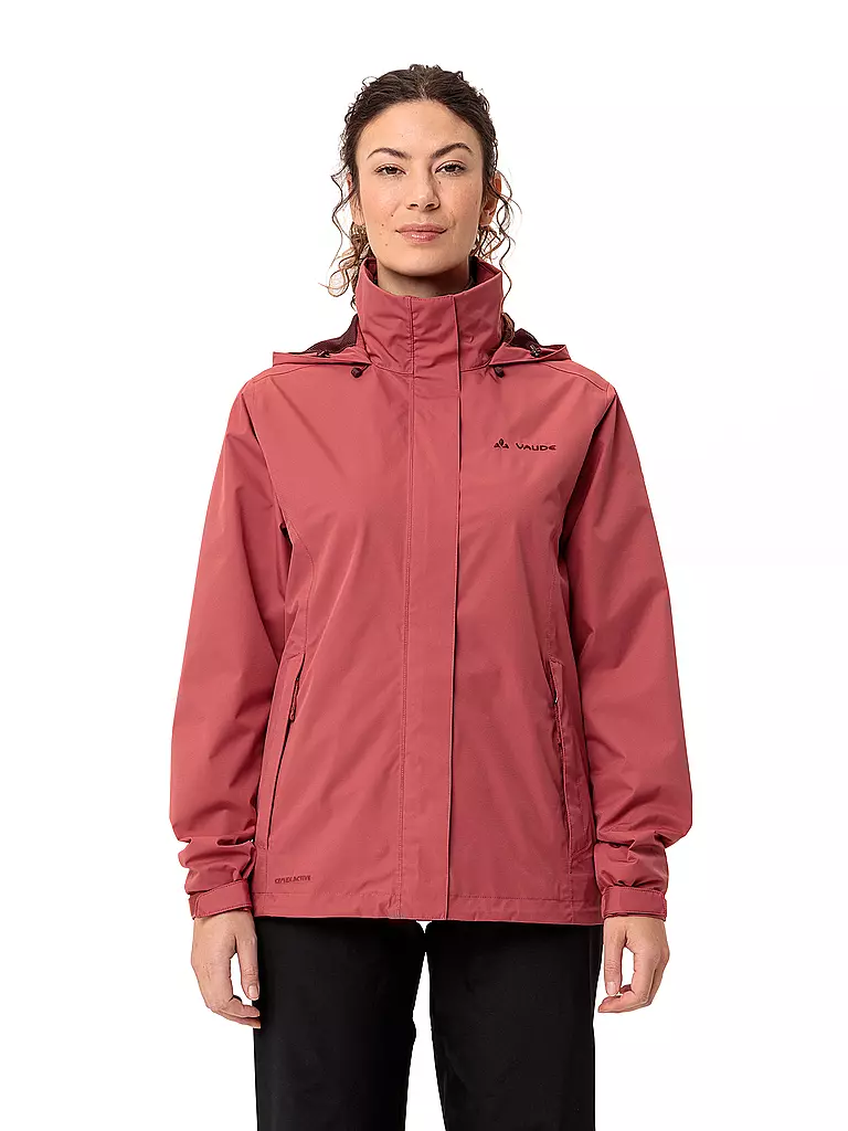 VAUDE | Giacca antipioggia da donna Escape Light 2L con cappuccio | Rosso scuro