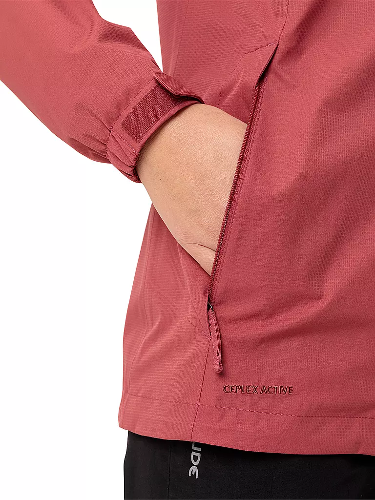 VAUDE | Giacca antipioggia da donna Escape Light 2L con cappuccio | Rosso scuro