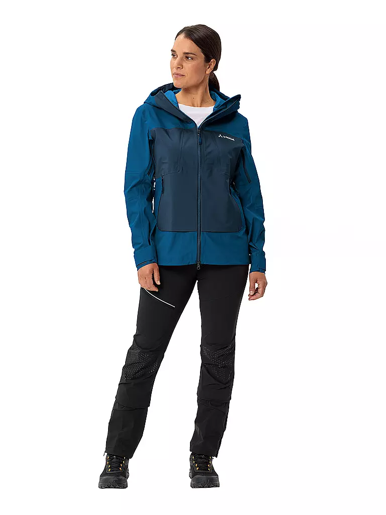 VAUDE | Giacca da trekking da donna Croz Alpine 3L con cappuccio | Blu scuro