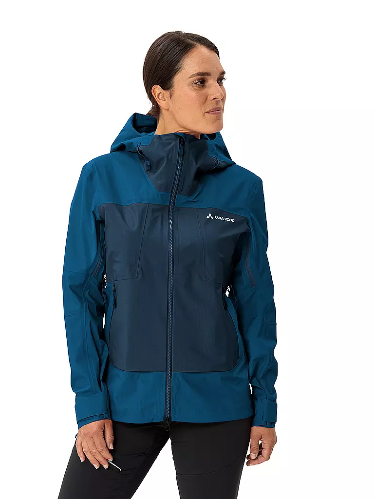 VAUDE | Giacca da trekking da donna Croz Alpine 3L con cappuccio | Blu scuro