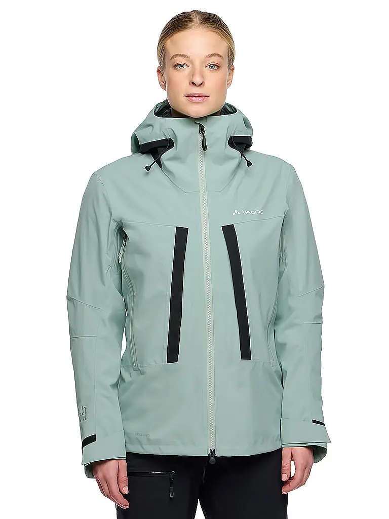VAUDE | Giacca da turismo da donna Monviso 2,5L con cappuccio | Verde chiaro