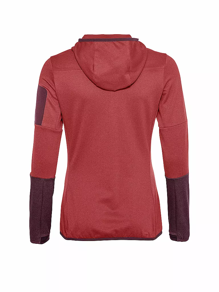 VAUDE | Giacca in pile da donna Monviso con cappuccio | Rosso scuro