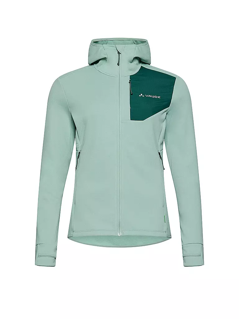 VAUDE | Giacca in pile da donna Monviso III con cappuccio | Verde chiaro