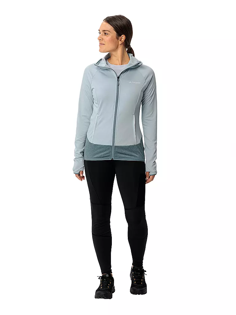 VAUDE | Giacca in pile da donna Tekoa II con cappuccio | Blu chiaro