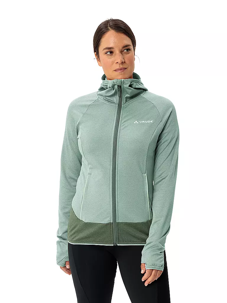 VAUDE | Giacca in pile da donna Tekoa II con cappuccio | Verde chiaro