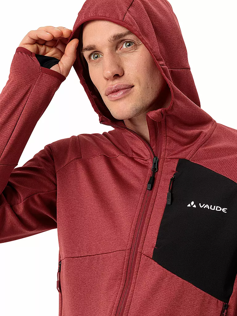 VAUDE | Giacca in pile da uomo Monviso | Rosso scuro