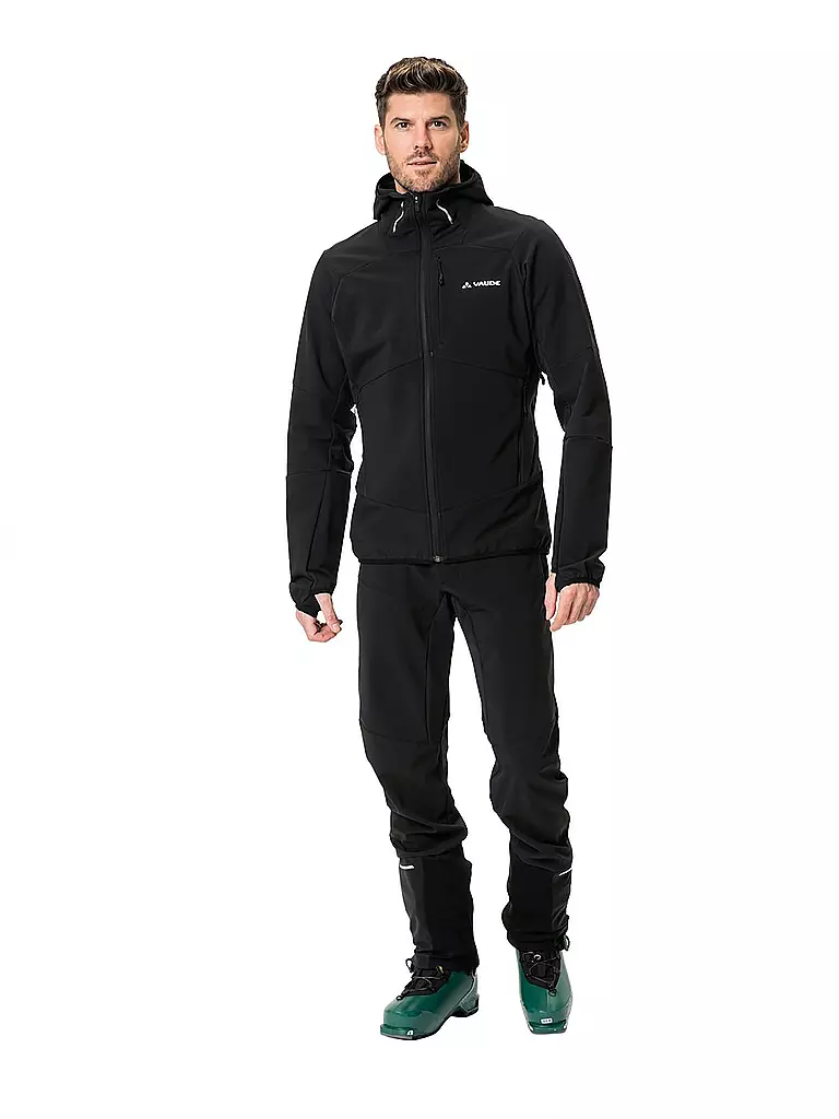 VAUDE | Giacca softshell da uomo Larice con cappuccio | Nero