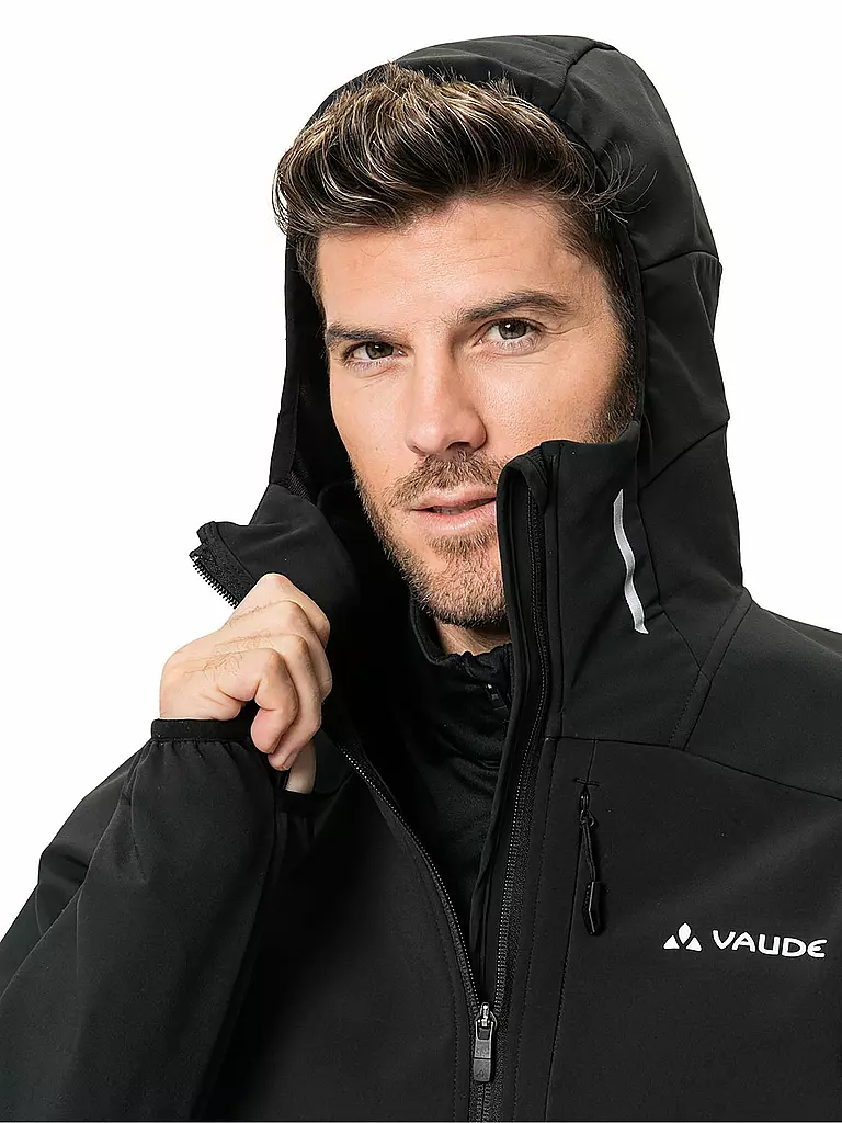 VAUDE | Giacca softshell da uomo Larice con cappuccio | Nero