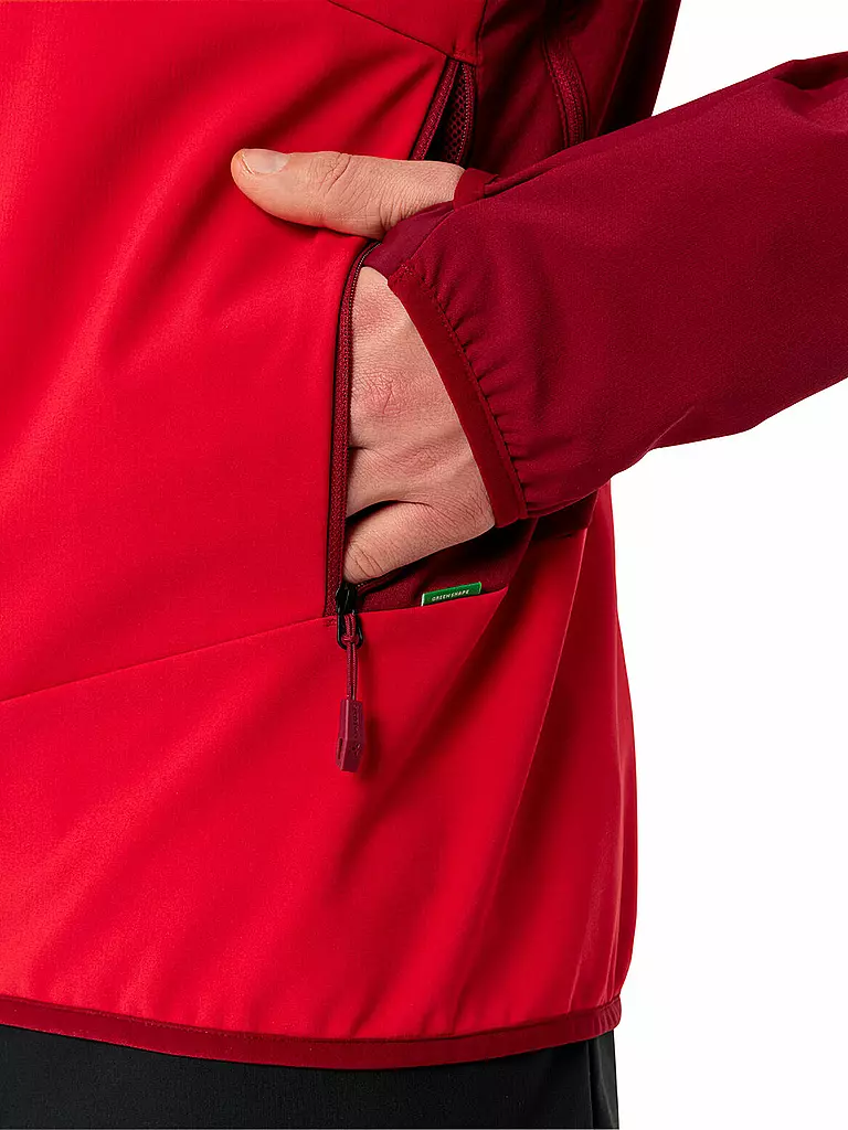 VAUDE | Herren Softshelljacke Larice  Hoodie | Rosso scuro