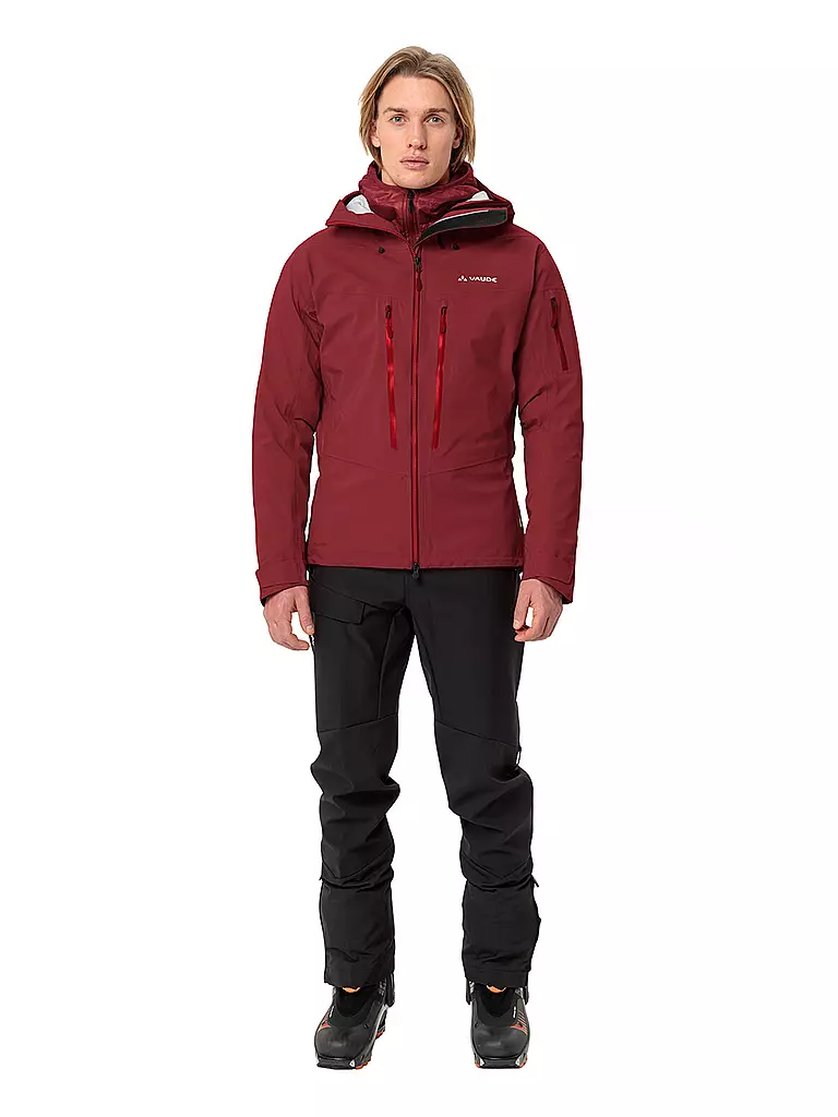 VAUDE | Herren Tourenjacke Monviso 3L | Rosso scuro