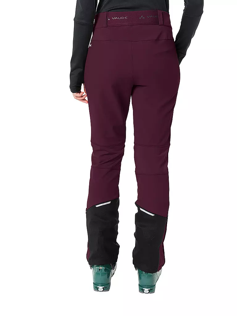 VAUDE | Pantaloni softshell da turismo Larice da donna | Rosso scuro