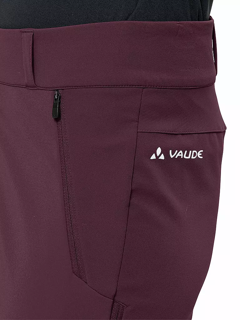 VAUDE | Pantaloni softshell da turismo Larice da donna | Rosso scuro