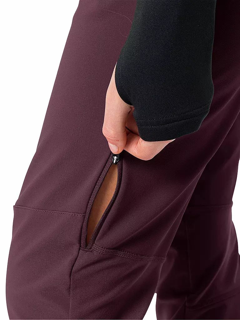 VAUDE | Pantaloni softshell da turismo Larice da donna | Rosso scuro
