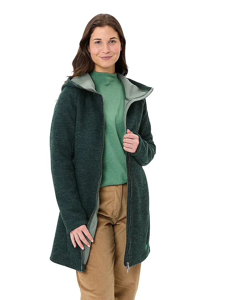 VAUDE | Parka invernale da donna Tinshan III Woolmix con cappuccio | Verde scuro