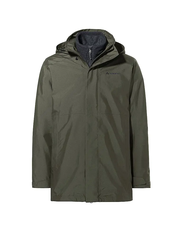 VAUDE | Parka invernale da uomo Idris IV 3in1 con cappuccio | Verde scuro