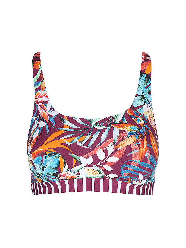 Bikinioberteil da donna a bustier rosso scuro 44