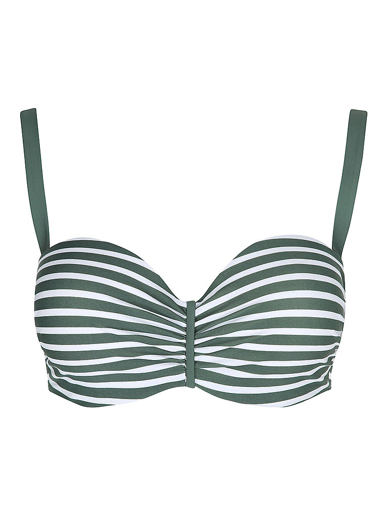 Bikinioberteil da donna con ferretto a fascia oliva 40E