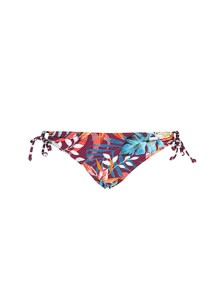 Slip bikini da donna con anello rosso scuro 34