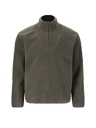 VIRTUS | Sweater in pile da uomo con mezza zip | Verde scuro