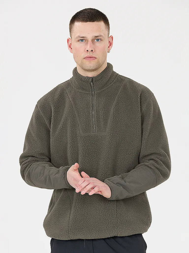 VIRTUS | Sweater in pile da uomo con mezza zip |